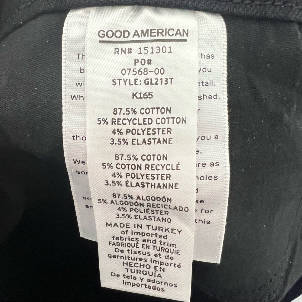 NWT Good American x Calik Denim Always Fits Good Legs Skinny Jeans Black size 6 - Picture 11 of 13